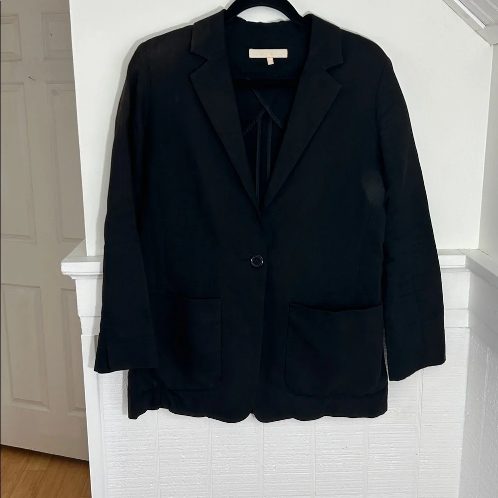 Apiece Apart Black Cotton Viscose One Button Blazer size 6 - Picture 2 of 12